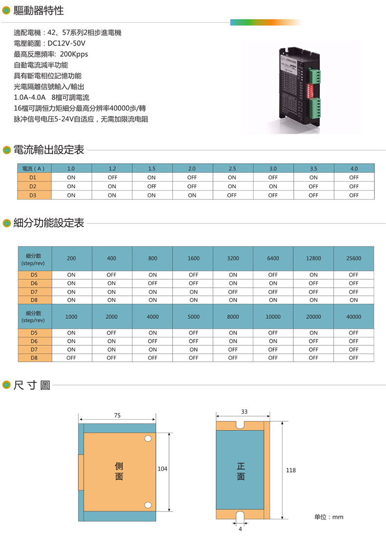 42、57步進驅(qū)動器2相
